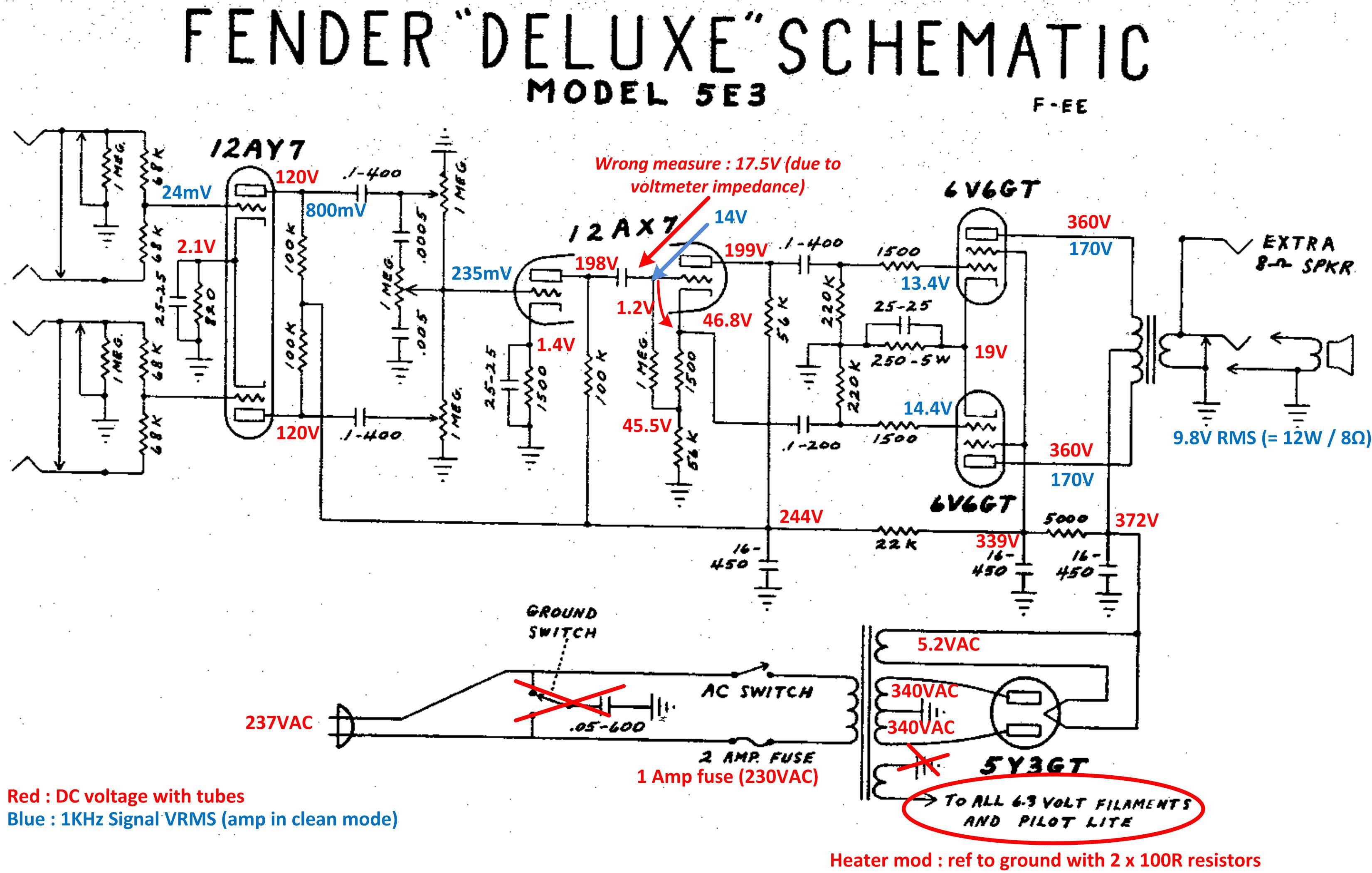 Pro Audio DIY ..., How The 5E3 Works, Fender Deluxe 5E3 Power Amp, 5...